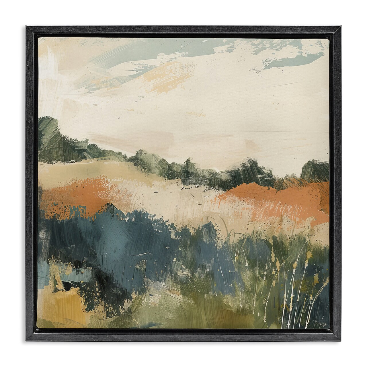 Stupell Industries Abstract Neutral Landscape Framed Floater Canvas Wall Art Design by Irena Orlov
